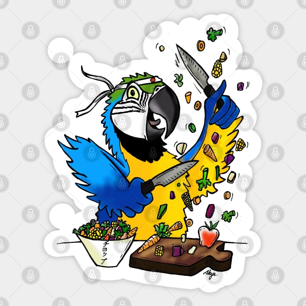 Chop Macaw Sticker by SkyeElizabeth